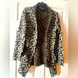 Daytrip leopard Animal Print Cardigan Jacket with Pockets Size S